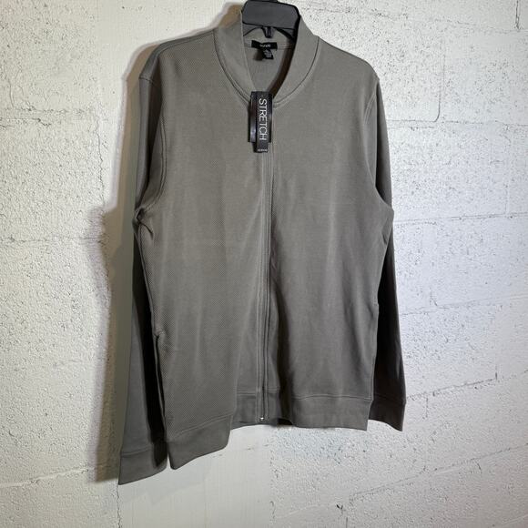 Alfani Men's Pique Knit Bomber Jacket, storm gray  medium  $50 - Picture 4 of 5